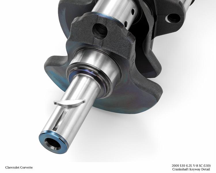 X09PT_EP026.jpg - 2009 LS9 6.2L V-8 SC (LS9) Crankshaft Keyway Detail for Chevrolet Corvette. X09PT_EP026  (United States)